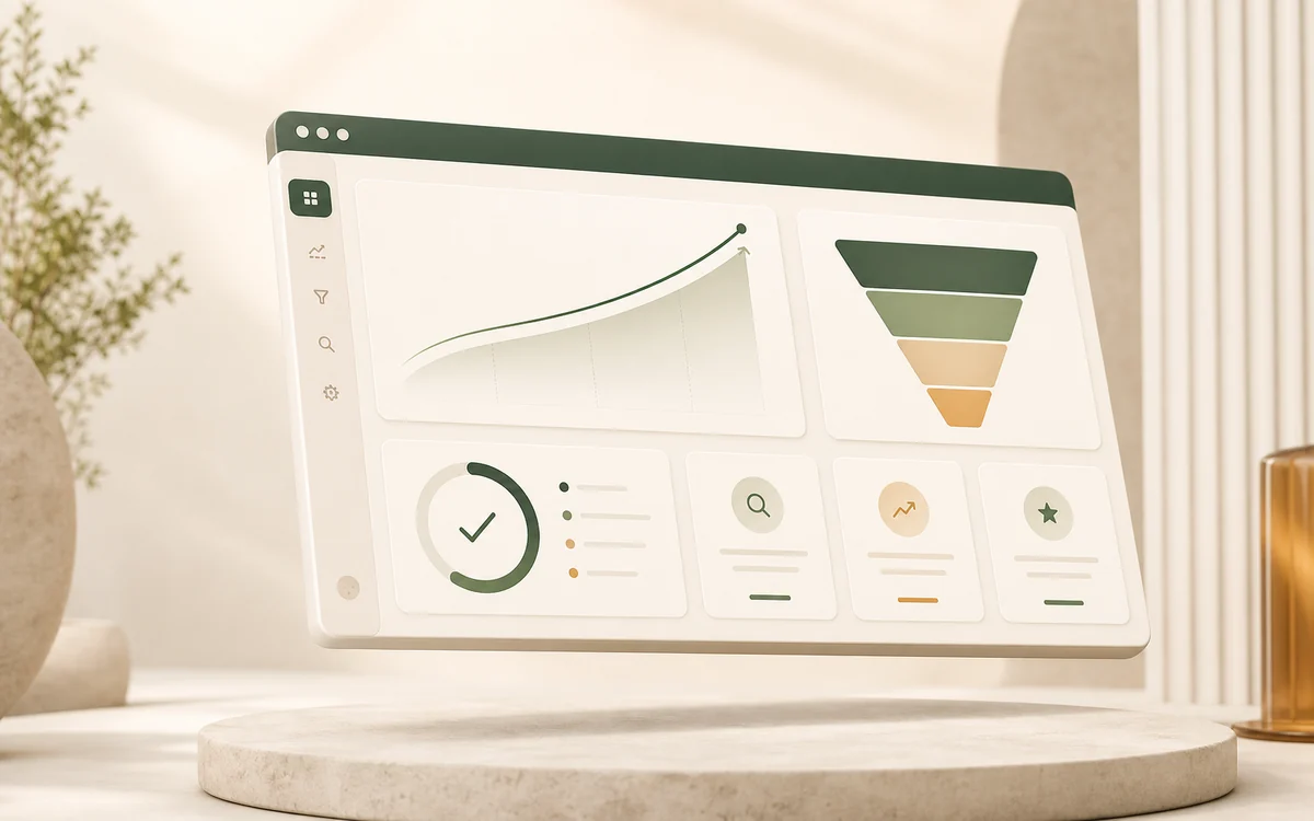 Anonymized search performance and conversion analytics dashboard